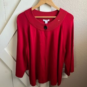 Dress Barn Red Cardigan Sweater